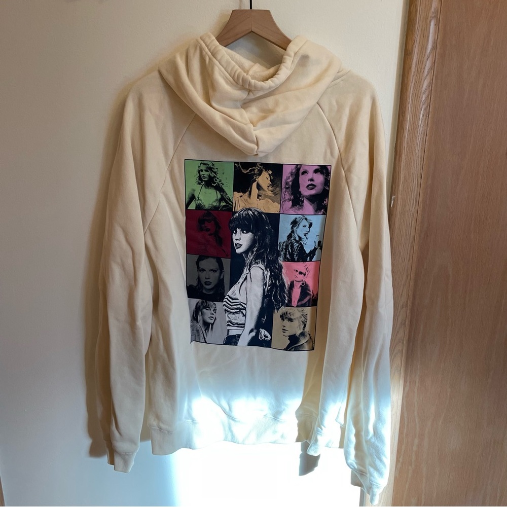 Taylor Swift Beige Eras Tour Hooded Pullover Sweatshirt